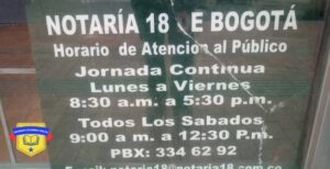 Notaria 18 bogota horarios de atención