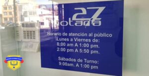 Notaria 27 bogota horarios de atención