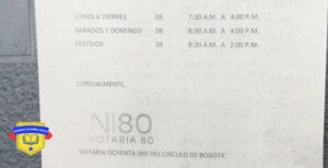 Notaria 80 bogota horarios de atención