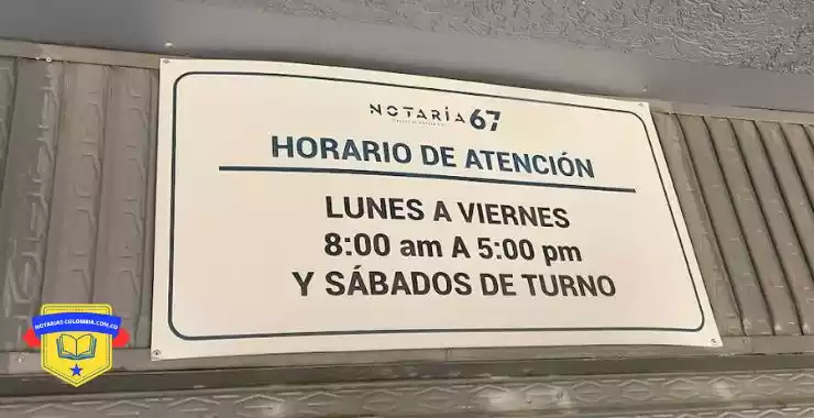 Notaria 67 horarios de atención