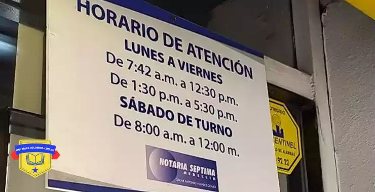 Notaria 7 medellin horarios de atención