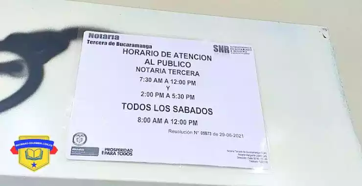 Notaria 3 de bucaramanga horarios de atención
