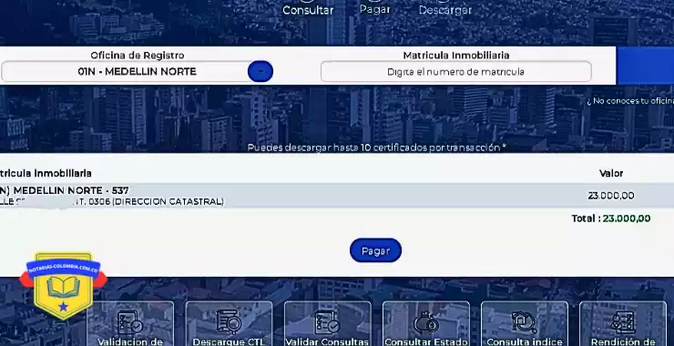 paso 4 como comprar certificado de tradicion y libertad